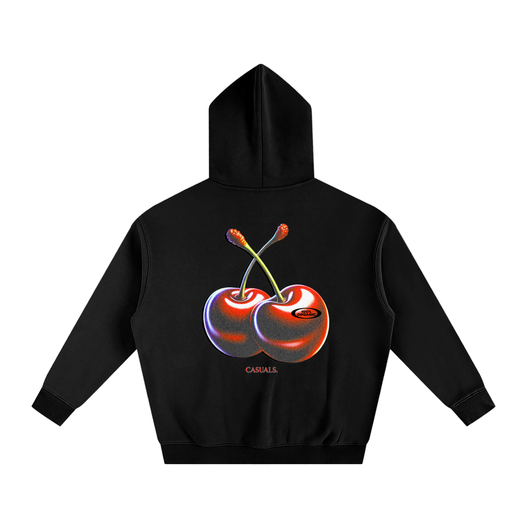 Cherry Emblem Oversized Hoodie – Black